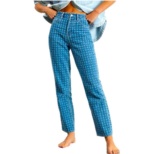 PacSun Dad Jean women’s Distressed Medium Blue high waist  - 23